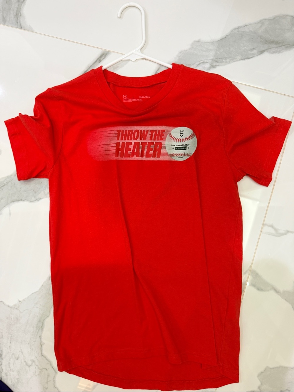 Under Armour Red 'Throw The Heater' Baseball Graphic Tee - Kids